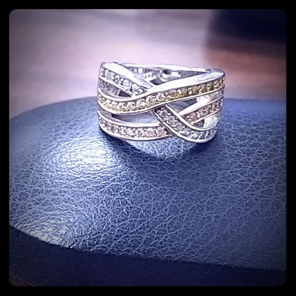 Baguette gems 925 sterling silver ring - Picture 2 of 5